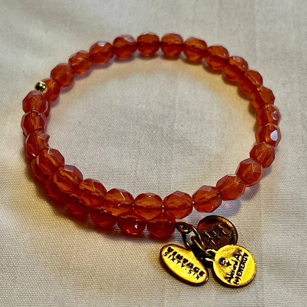 Alex and Ani Coral Beaded Wrap Bracelet